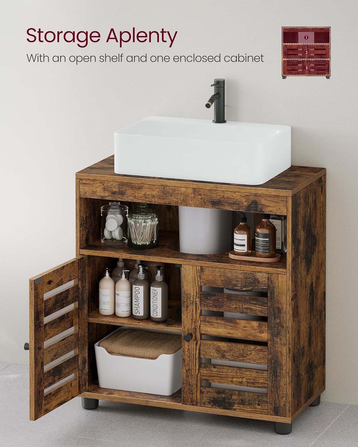 VASAGLE Under Sink Bathroom Cabinet, Storage Cabinet