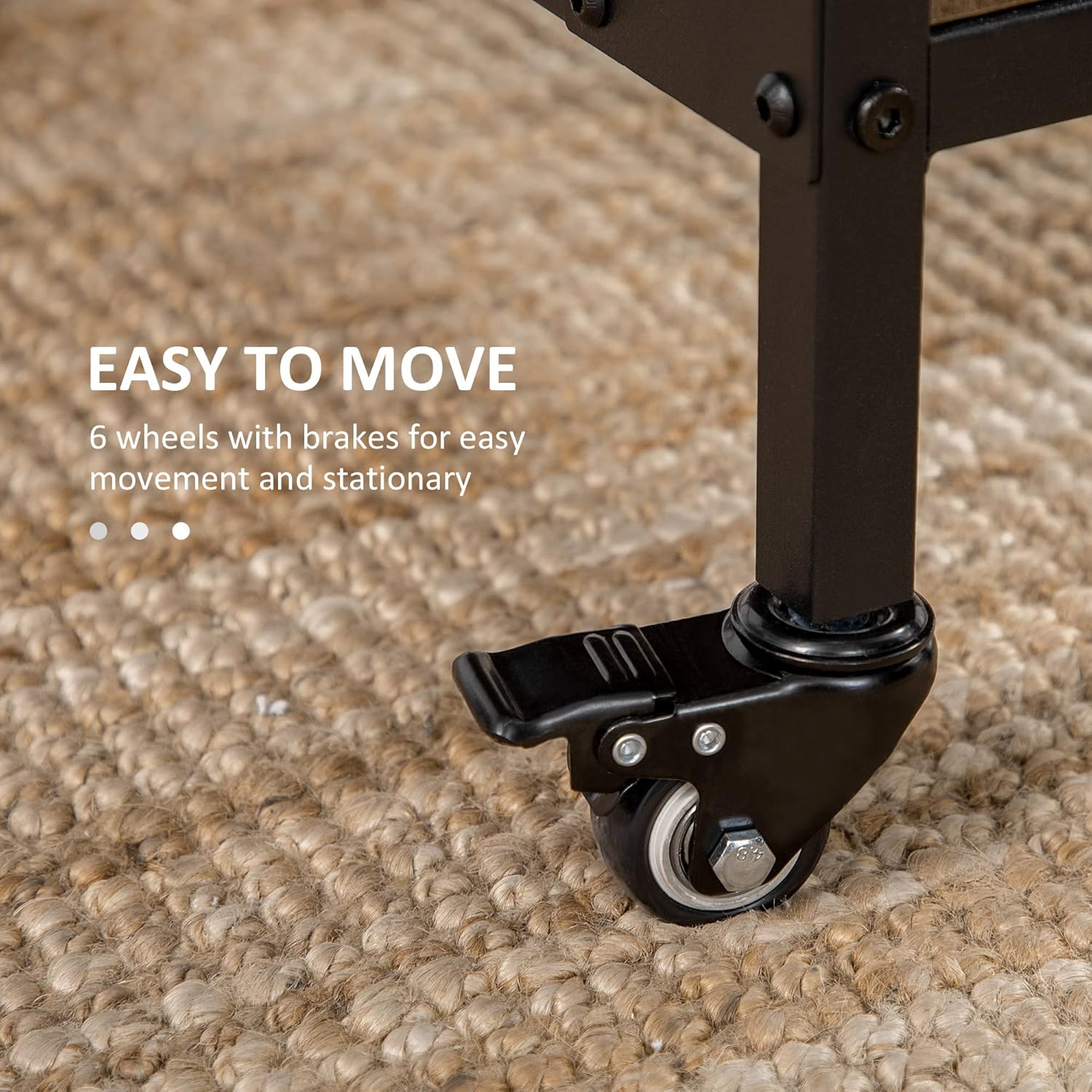 HOMCOM Mobile Drop Leaf Table, Folding Dining Table with 6 Wheels