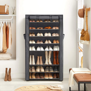 SONGMICS 10-Tier Shoe Rack with Dustproof Cover