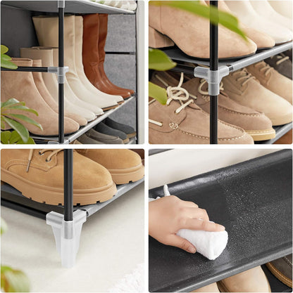 SONGMICS 10-Tier Shoe Rack with Dustproof Cover