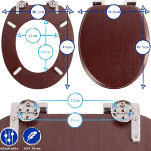 Harbour Housewares Soft Close Toilet Seat - White - Pack of 1 - Oval-Shaped Wooden Toilet Seat