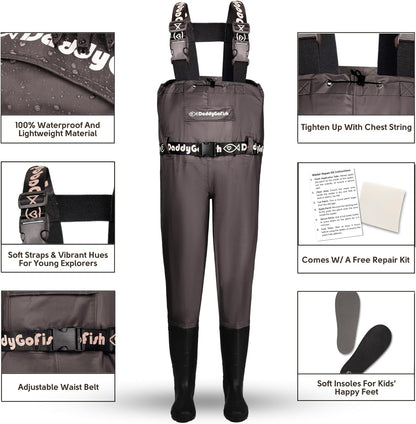 DaddyGofish Waders-Brown-M9/W11