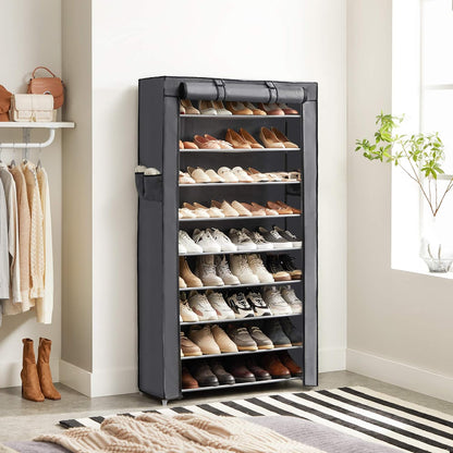SONGMICS 10-Tier Shoe Rack with Dustproof Cover