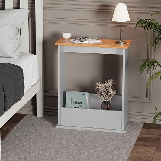 BLISSWOOD SLIM SIDE TABLE-DARK GREY