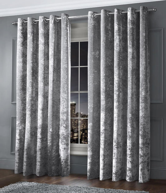 Intimate luxury living crushed velvet curtains 66x90"