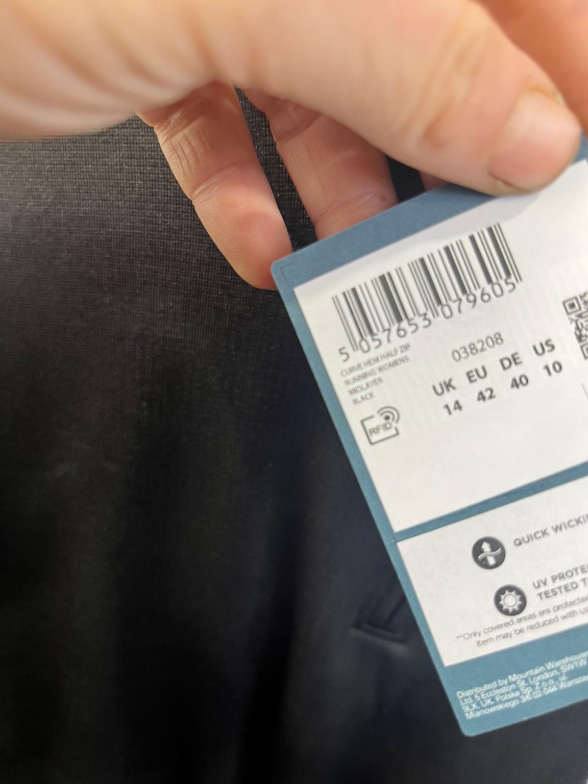 Mountain warehouse Womens Half-Zip Running Midlayer BRAND NEW uk14