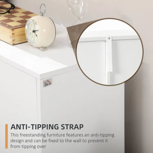 HOMCOM Bathroom Cabinet, Freestanding Storage Cabinet with 4 Drawers