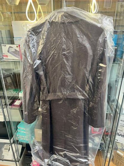 TOM TAILOR WOMENS WOOL COAT WITH BELT-DARK OAK BROWN-SMALL