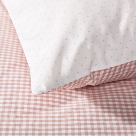 the little white company organic gingham bed linen reversable DOUBLE SET