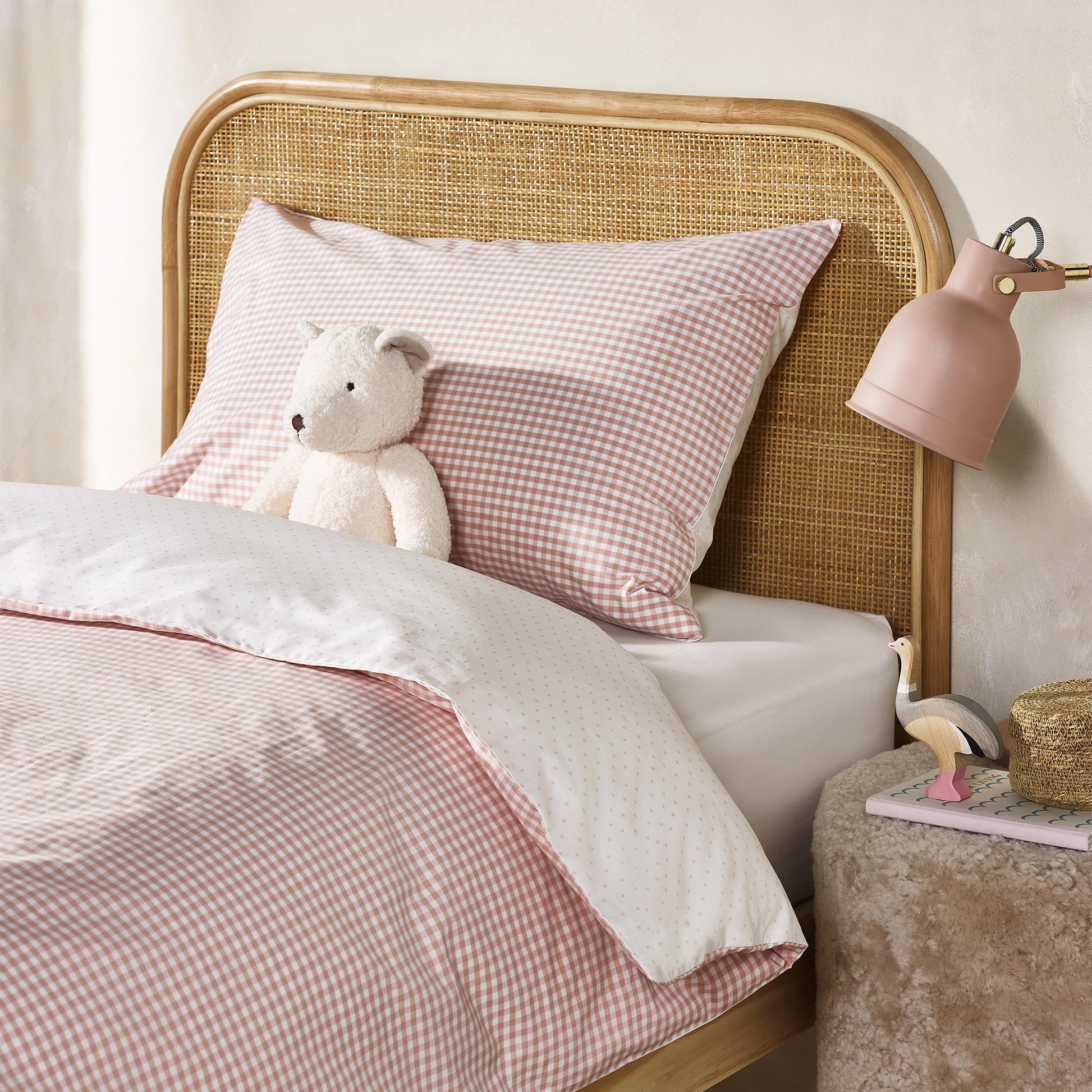 the little white company organic gingham bed linen reversable DOUBLE SET