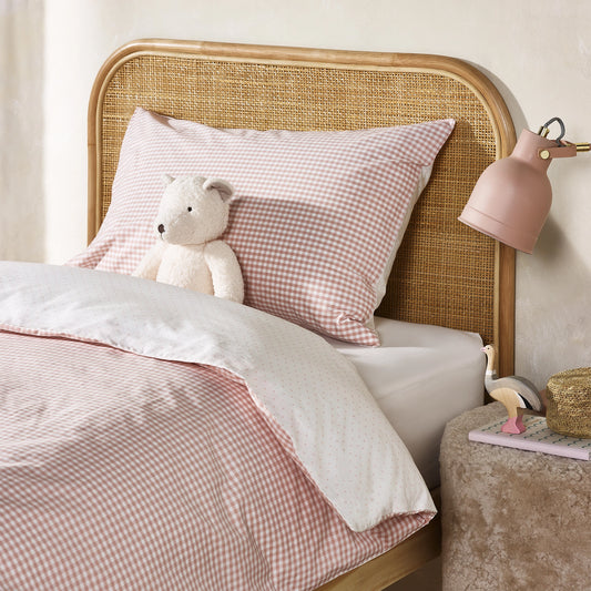 the little white company organic gingham bed linen reversable DOUBLE SET