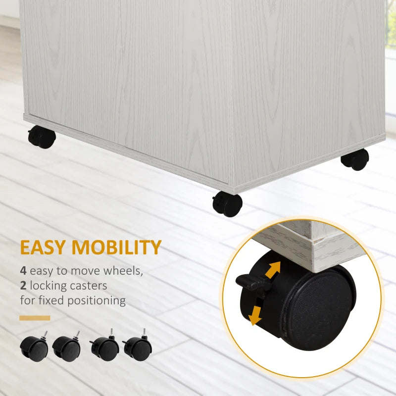 HOMCOM Kitchen Storage Unit Shelf for Living Room, Dining Room, White