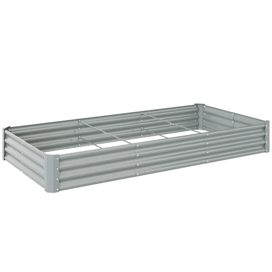 Galvanised Steel Open Planter-240 x 120cm-SILVER 84H-211V01SR