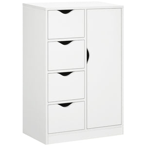HOMCOM Bathroom Cabinet, Freestanding Storage Cabinet with 4 Drawers