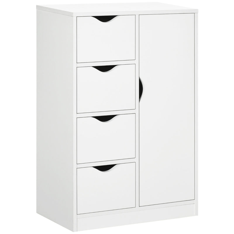 HOMCOM Bathroom Cabinet, Freestanding Storage Cabinet with 4 Drawers