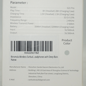 Rinsmola G21 Pro True Wireless earbuds