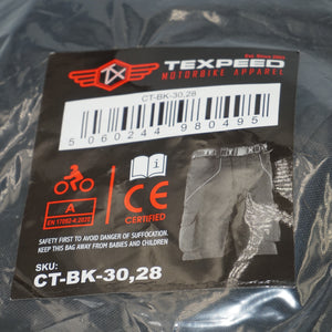 Texpeed waterproof motorbike cargo trousers size 30 inside leg 28 sku CT-BK