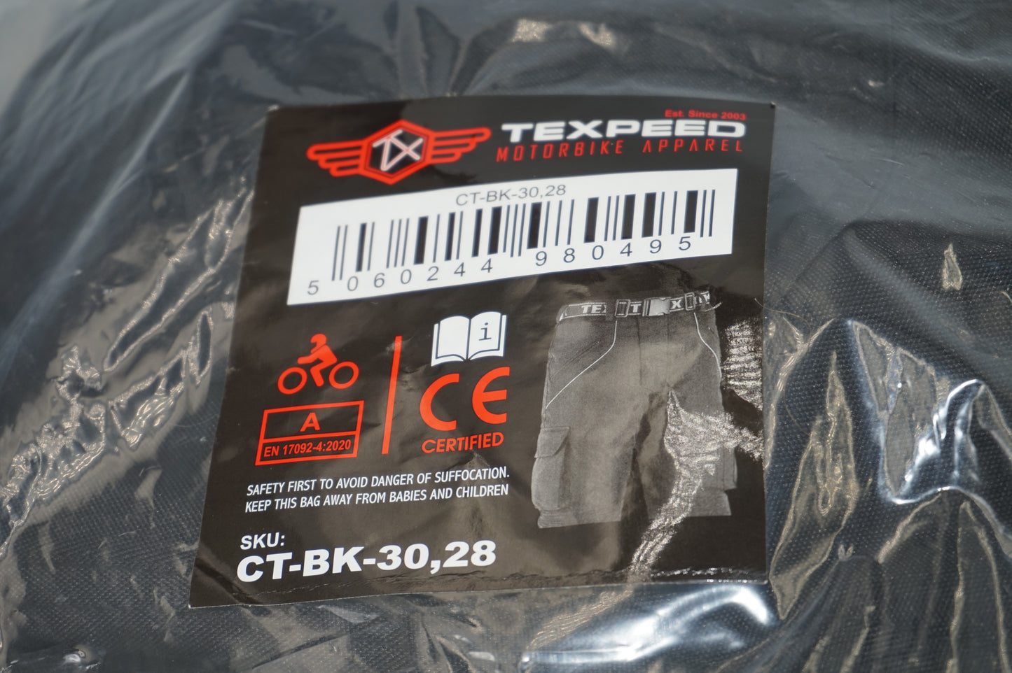 Texpeed waterproof motorbike cargo trousers size 30 inside leg 28 sku CT-BK