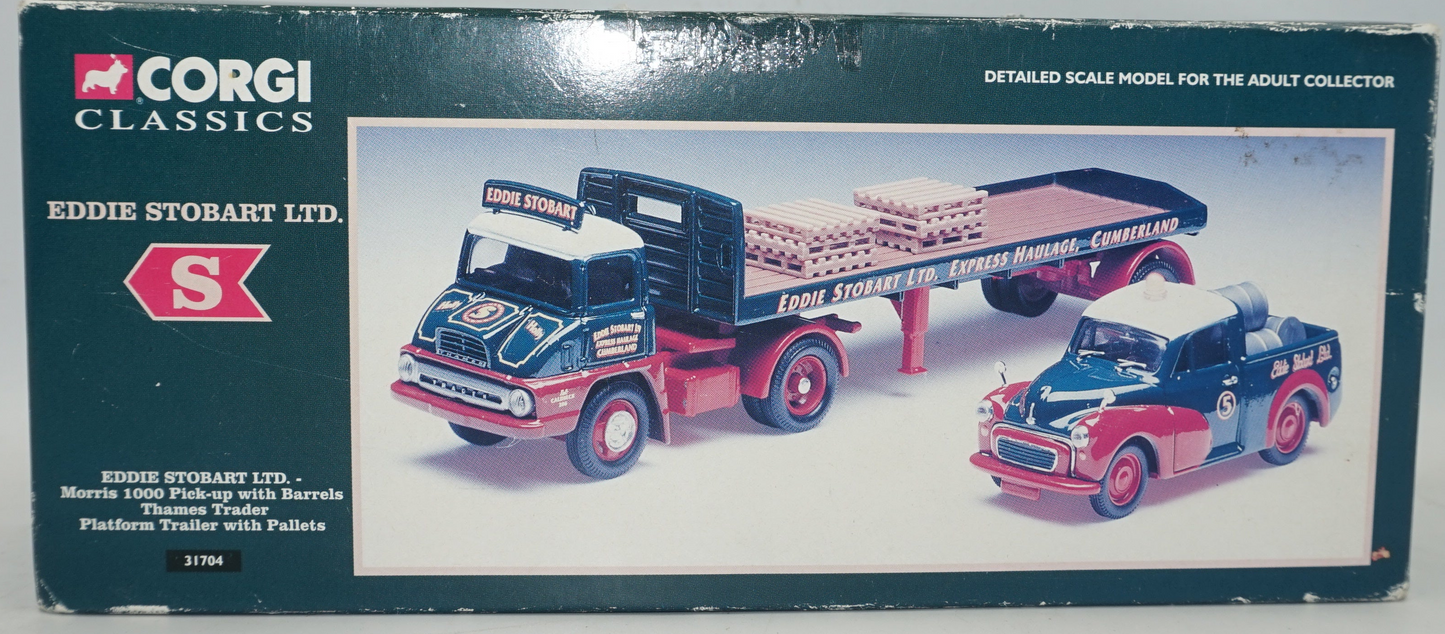 Corgi classics Eddie Stobart LTD. - Morris 1000 pick-up and Thames trader platform trailer 31704