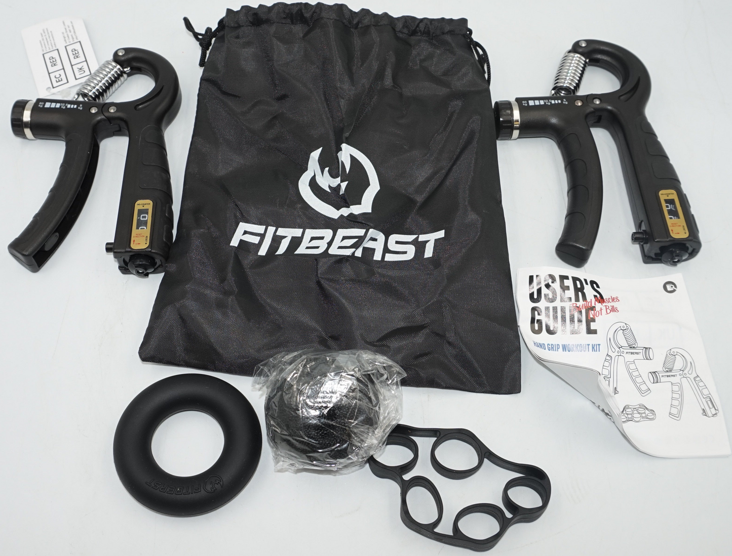 Fitbeast adjustable hand grip strengthener workout kit (5-60kg)