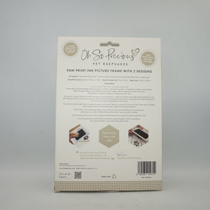 Oh so precious pet keepsakes paw print ink picture frame with 2 designs and ink pad