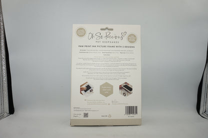 Oh so precious pet keepsakes paw print ink picture frame with 2 designs and ink pad