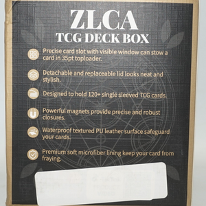 ZLCA TCG deck box storage can hold 120+ single sleeved MTG card with display window