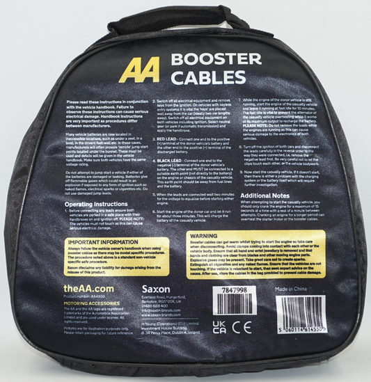AA insulated booster 3m cables