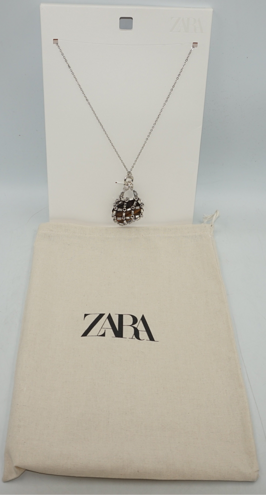 Zara jewellery Stone Jewel sack Necklace Size M