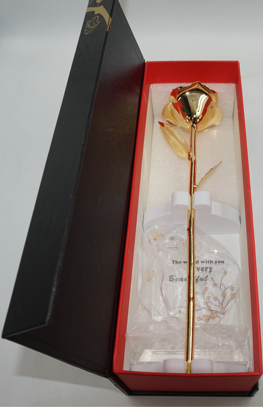 Gilded rose Best wishes gold coloured rose gift
