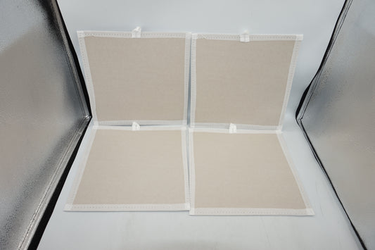 set of 4 Woodluv beige foldable storage baskets