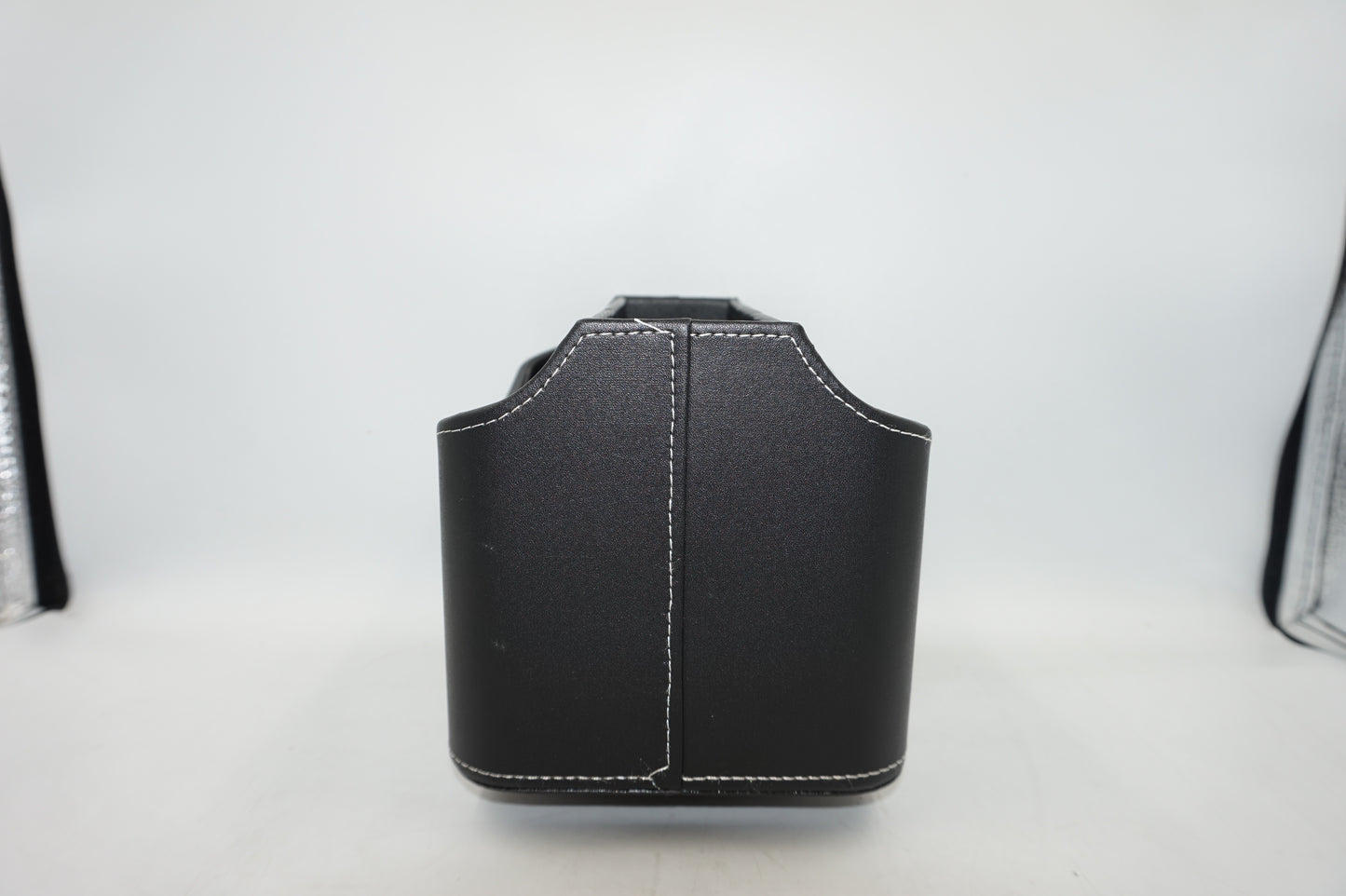 Rotating 5 pocket faux leather stationary organiser