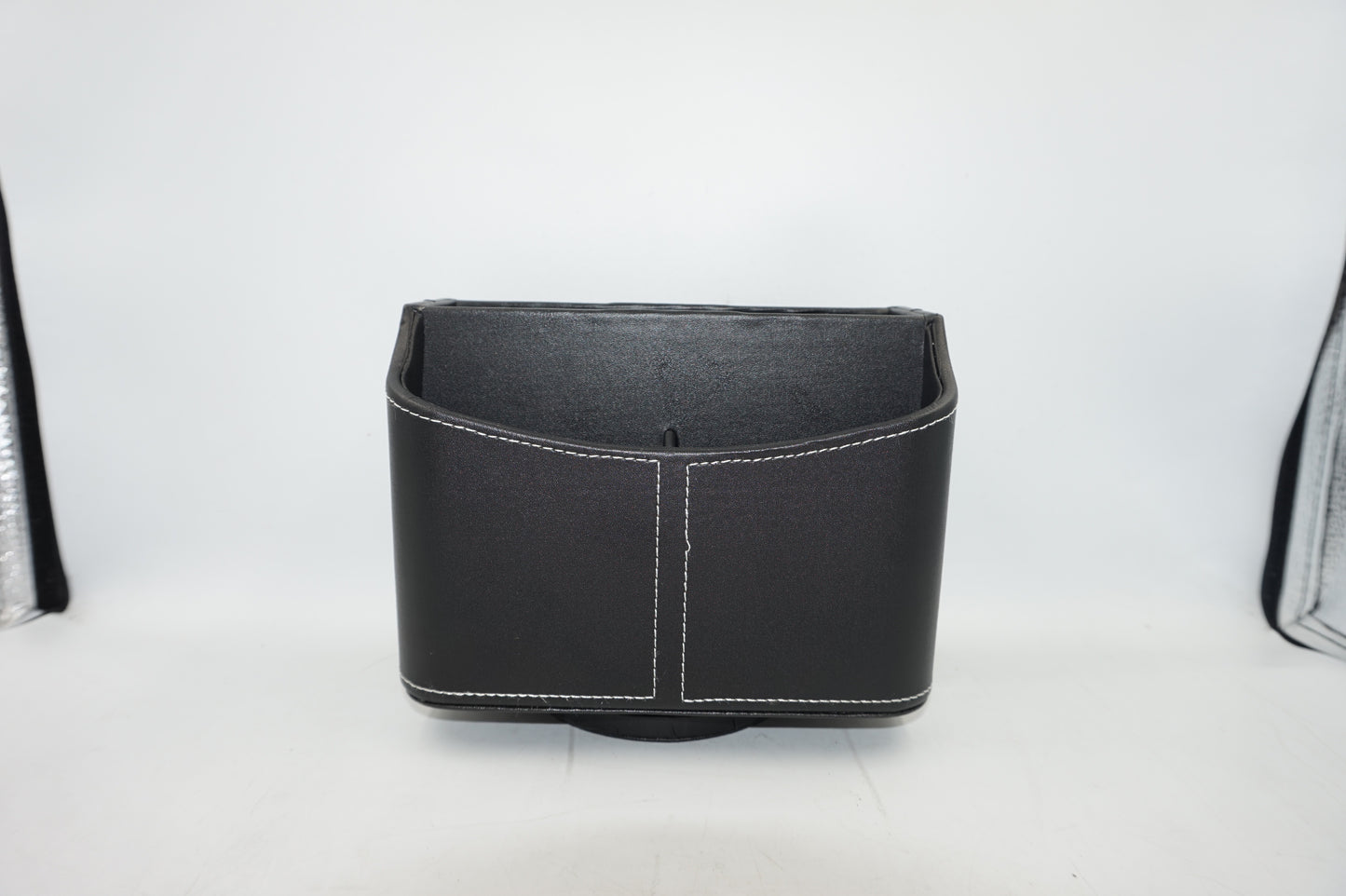Rotating 5 pocket faux leather stationary organiser