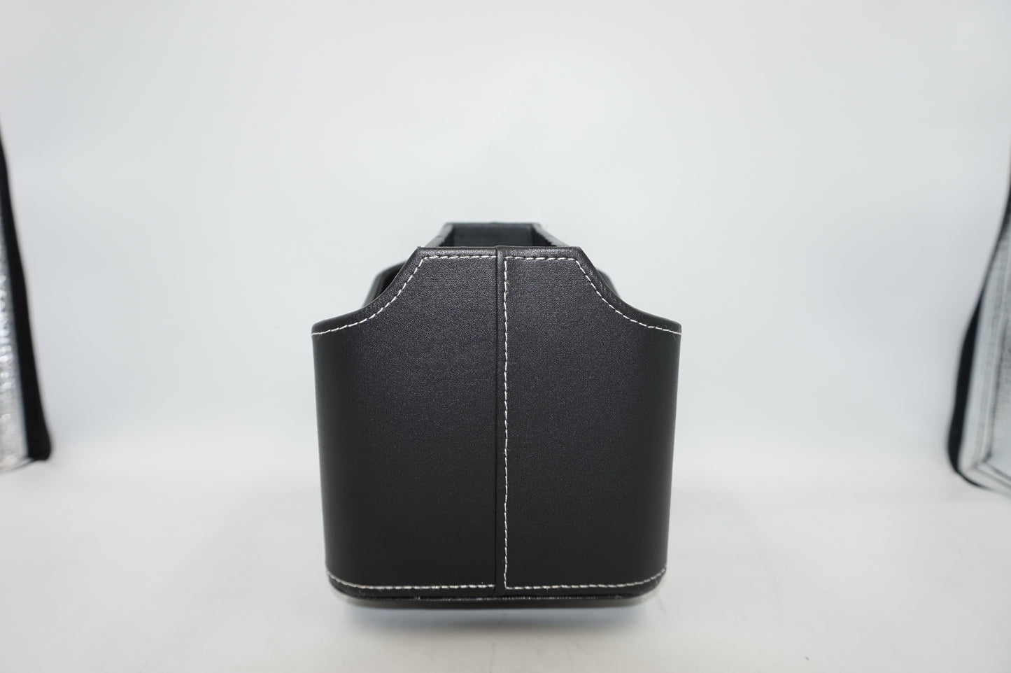 Rotating 5 pocket faux leather stationary organiser