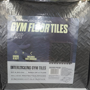 Pack of 4 phoenix fitness 60 X 60CM interlocking eva gym floor tiles with edge boarders