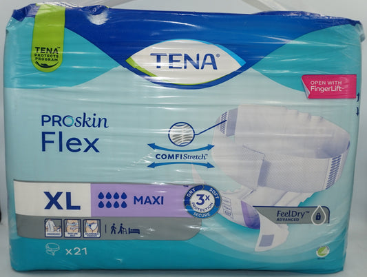 Pack of TENA 21 Proskin Flex MAXI size XL