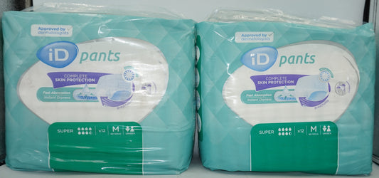 Pack of 2 iD pack of 12 pants Super size M