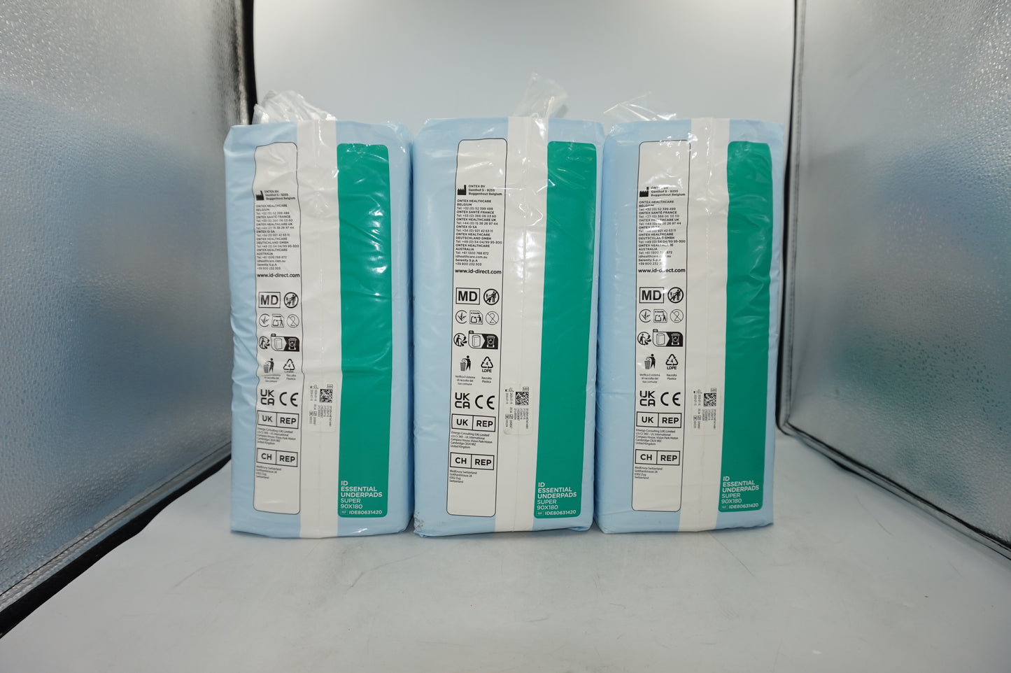 Pack of 3 iD essential pack of 20 underpads super size 90X180CM
