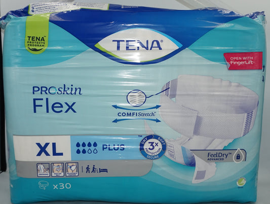TENA pack of 30 proskin Flex Plus XL