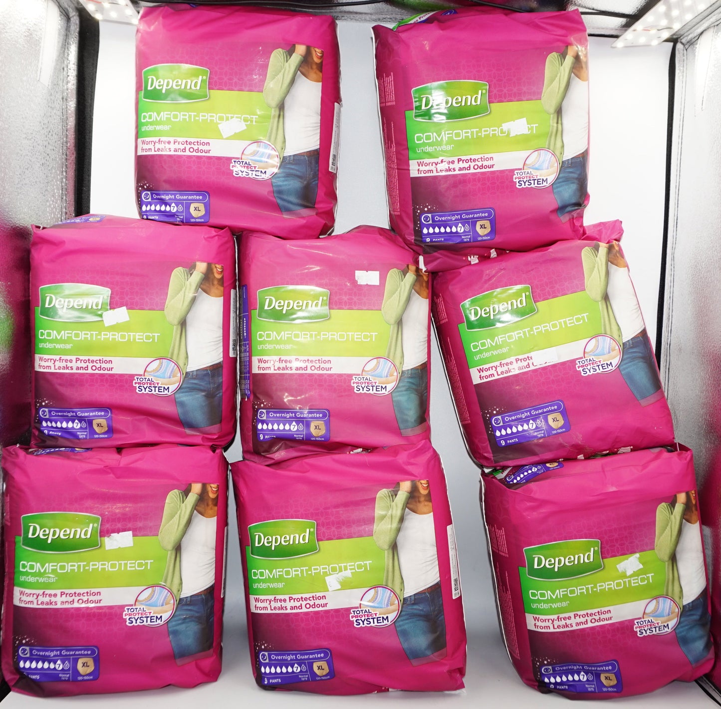 Pack of 8 Depend pack of 9 comfort-protect underwear size XL