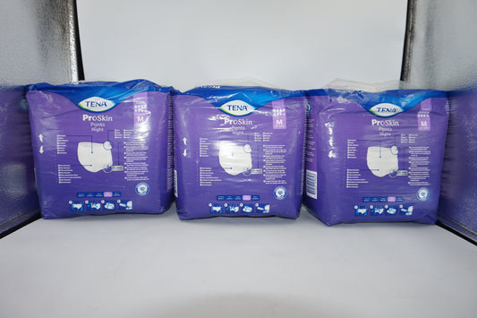 Pack of 3 TENA pack of 10 Proskin Pants night Super size M