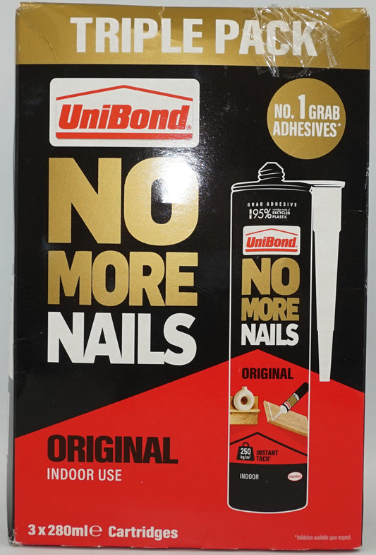 Unibond original indoor triple pack use no more nails 3X280ml A2Z