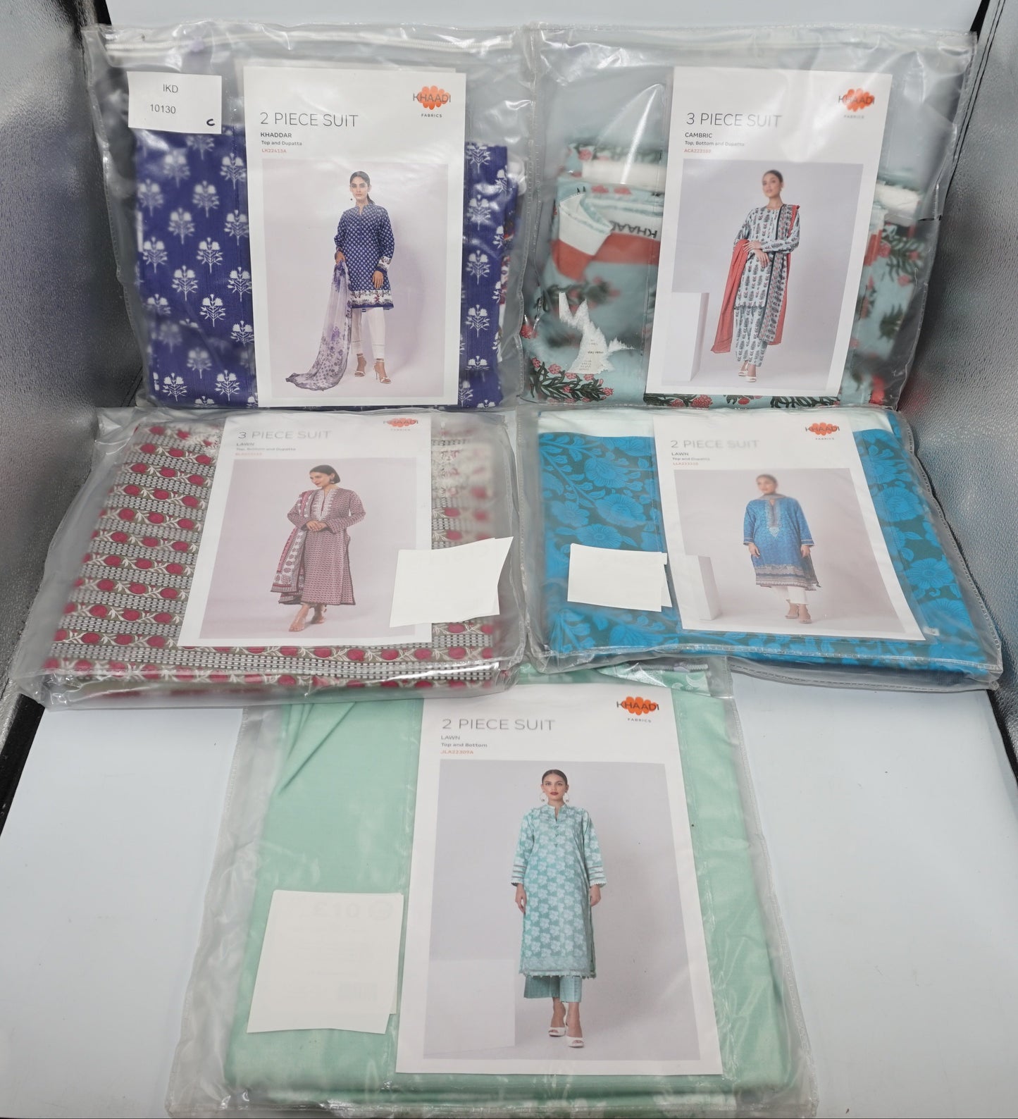 Job lot of 8 various Khaadi women's suits