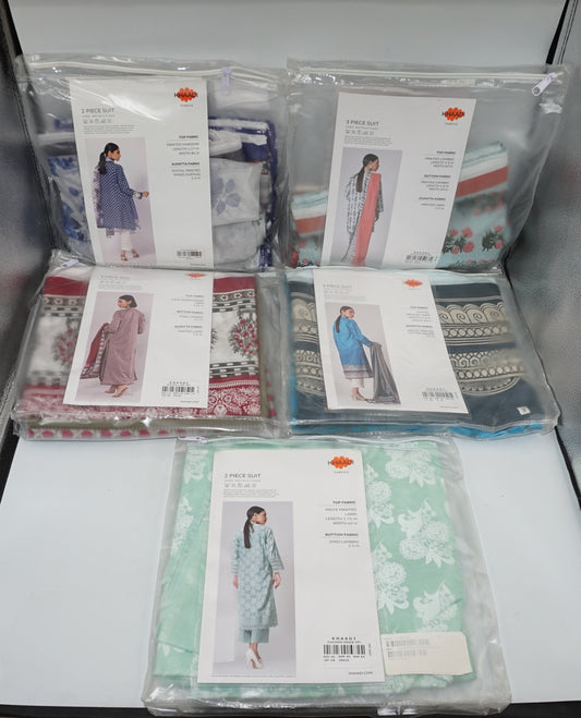 Job lot of 8 various Khaadi women's suits