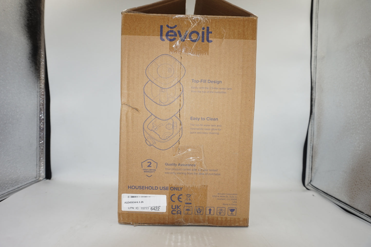 levoit classic 160 ultrasonic cool mist humidifier LUH-A251-WUK