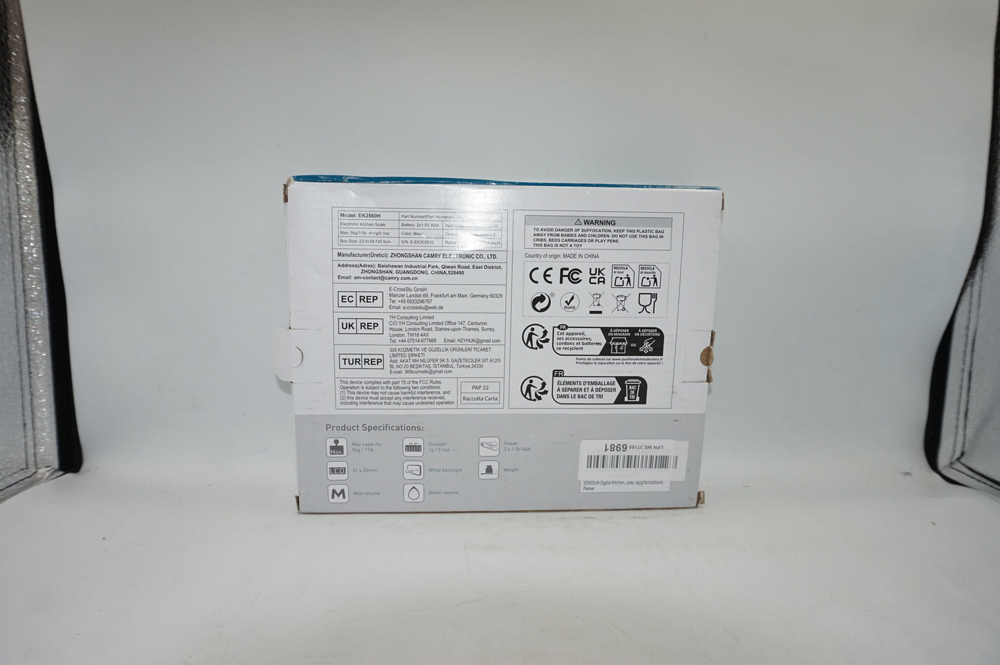 Senssun electronic kitchen scale - model EK3560H