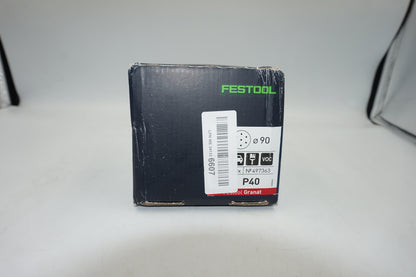 Pack of 50 Festool Granat P40 3-1/2" sanding paper 90 diameter