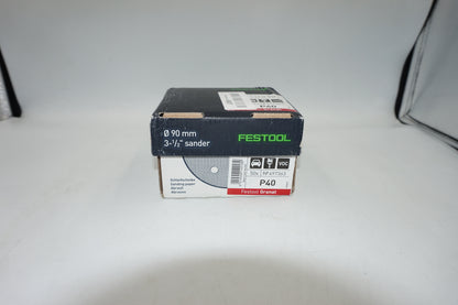 Pack of 50 Festool Granat P40 3-1/2" sanding paper 90 diameter