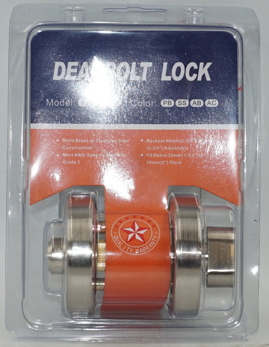 deadbolt lock stainless steel adjustable backset 60mm/70mm model 7301/7302