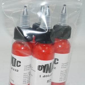 Pack of 4 Dynamic red RD-1 tattoo ink 4x29.6ml